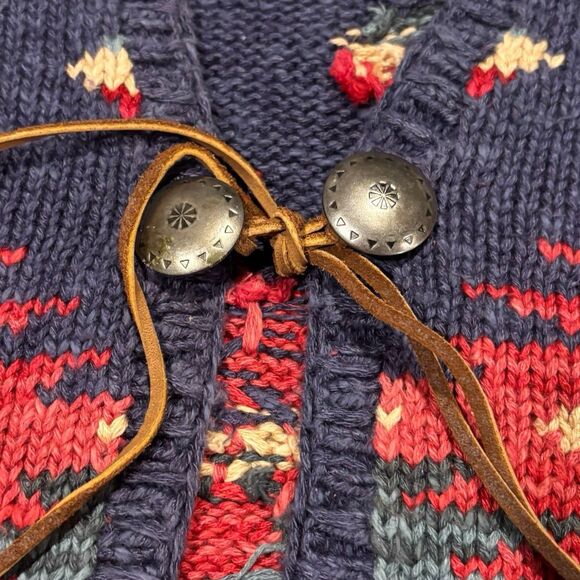 Lauren Ralph Lauren Hand Knit Taos Southwestern Vest Linen Cotton XL NWT 2012 - Picture 4 of 8